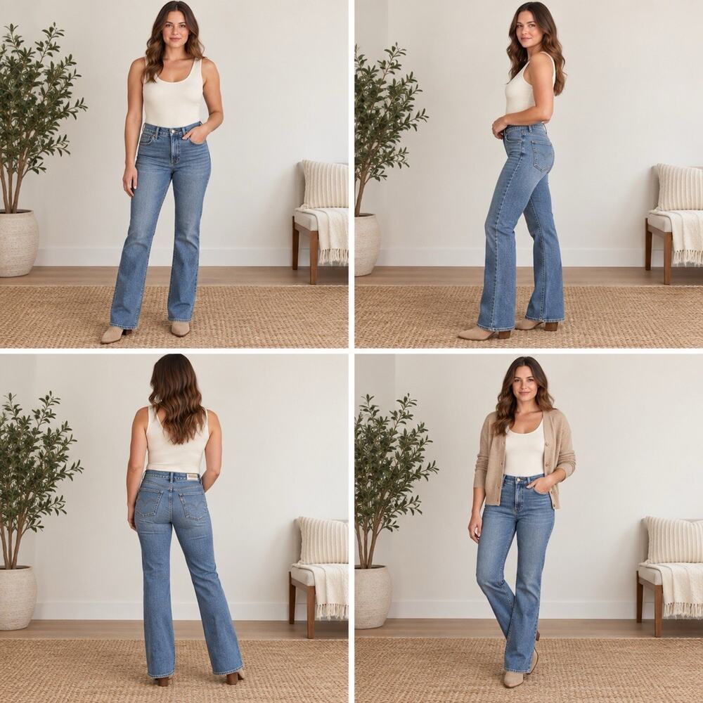 Levi Strauss Signature Women’s At Waist Bootcut Jeans Medium Wash 10 Short